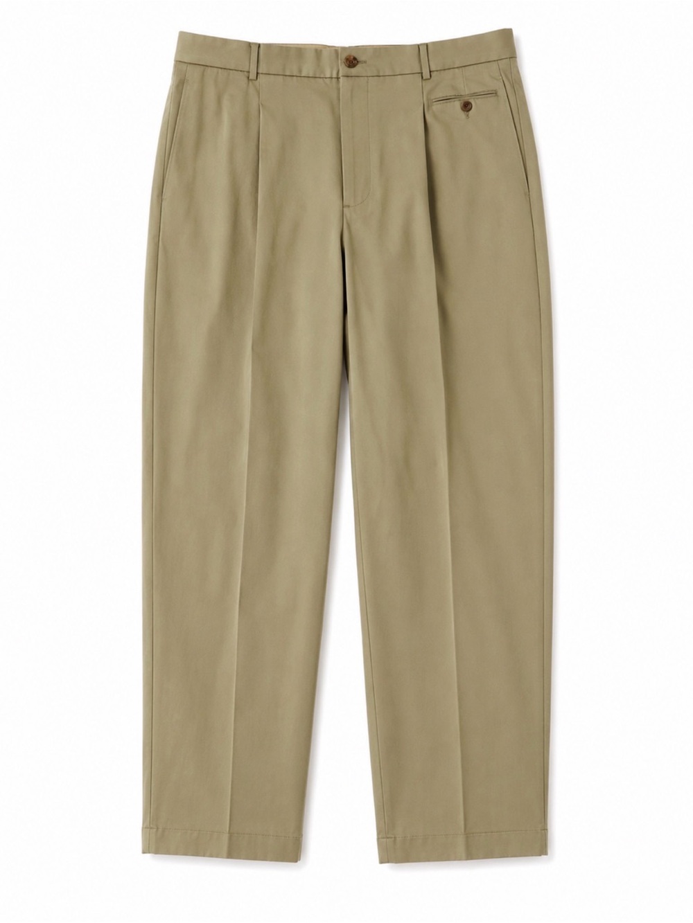 Brooks Brothers Pleated Khaki Trousers — Tan, W42/L32